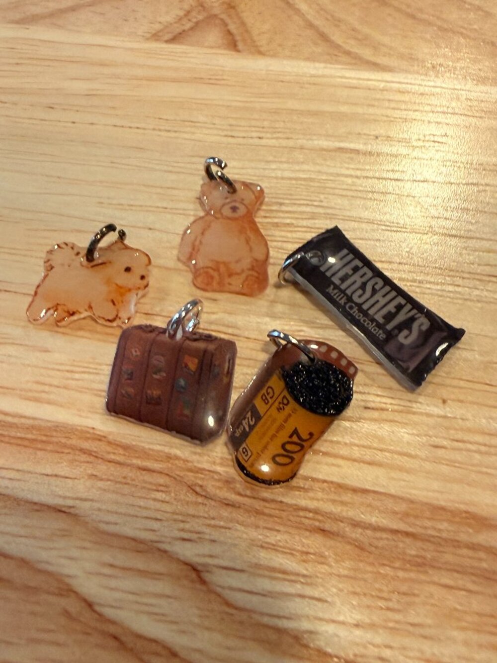 Y2k Travel Mini Charms — Kodak Film, Suitcase, Dog, Teddy Bear & Hershey